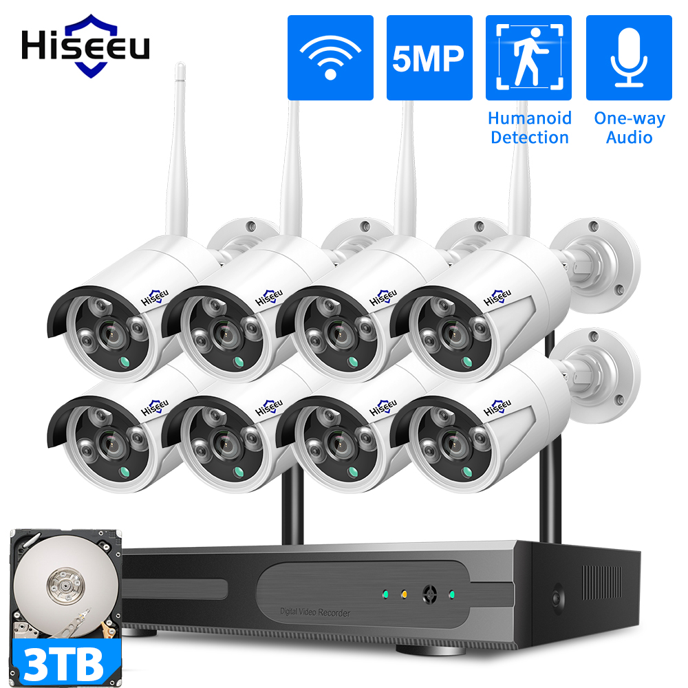 Home Security Systems Wireless - Hiseeu 3/5/8MP WiFi CCTV Camera Security
