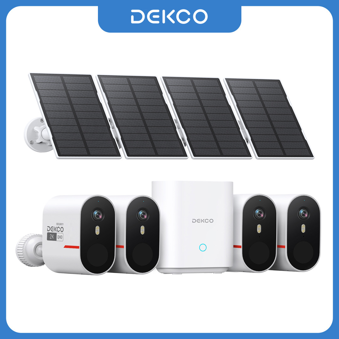 Home Security Systems Wireless - Dekco 3MP WiFi Solar Camera System