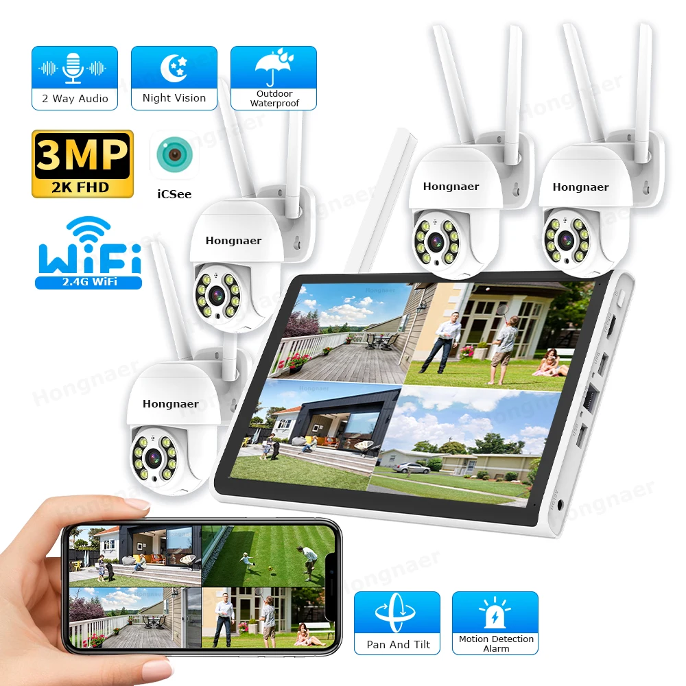 2026 Hongnaer 3MP 4 Channel Wi - огляд і ціна Home Security Systems Wireless